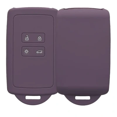 Abbildung von kwmobile Autoschlüssel Hülle kompatibel mit Renault 4 Tasten Smartkey (nur Keyless Go) Silikon Schutzhülle Schlüsselhülle Cover in Helle Iris