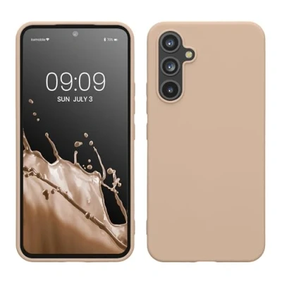 Abbildung von kwmobile Hülle kompatibel mit Samsung Galaxy A54 5G TPU Silikon Handyhülle Schutzhülle stoßabsorbierend flexibel Case in Perlmutt