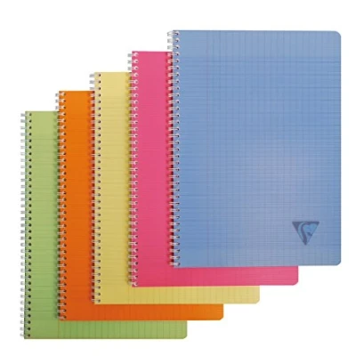 Abbildung von Clairefontaine 328116C Spiralbuch Linicolor (DIN A4, 21 x 29,7 cm, französische Lineatur, 90 Blatt) 1 Stück farbig sortiert