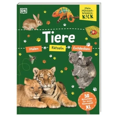 Abbildung von Mein Mitmach Wissens Kick. Tiere: 50 Aktivitäten Für einen Riesenspaß XL. Mitmachbuch. Malen, Rätseln, Entdecken. Kinder ab 6 Jahren