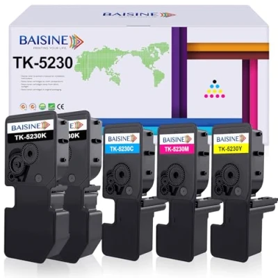 Abbildung von BAISINE 5 Pack Kompatibel Kyocera ECOSYS M5521cdw für TK 5230 TK5230 Toner Kartusche 5230K 5230C 5230Y 5230M M5521cdn P5021cdn P5021cdw