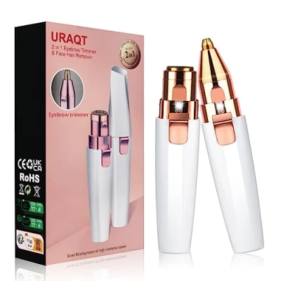 Abbildung von URAQT Gesichtshaarentferner für frauen, 2 in 1 USB Elektrischer Augenbrauen Rasier, Schmerzfrei