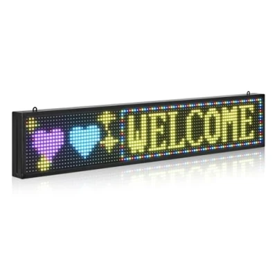 Abbildung von VEVOR Programmierbare LED Zeichen Scrollen Anzeigetafel P10 Vollfarbe 99x19cm