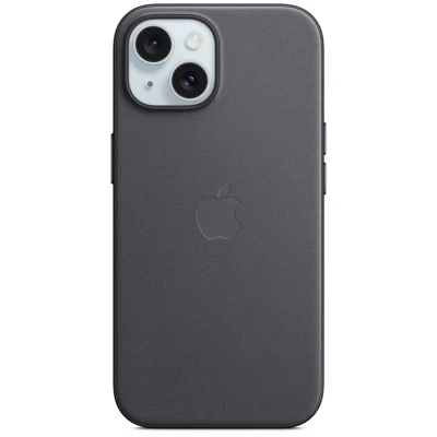 Abbildung von Apple iPhone 15 Hülle MagSafe Recycelte Mikrofaser Original Hard Case/Backcover Handyhülle Schwarz