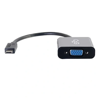 Abbildung von C2G USB C auf VGA Adapter fàur Mac, Lenovo und mehr, Full HD 3. 1 HD15 Adapter, schwarz