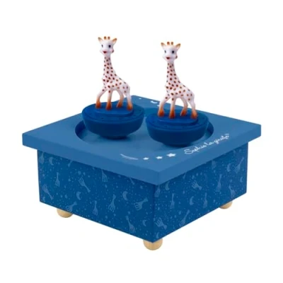 Abbildung von Trousselier 6295195 Spieluhr mit tanzenden Figuren für Kinder, Giraffen, blau, Sophie die Giraffe, magnetisch, Musikbox, Musikspieluhr