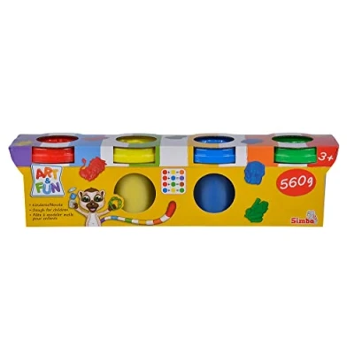 Abbildung von SIMBA Knete Art &amp; Fun Softknete, 4 Farben mit Motivdeckel Kinderknete Knetmasse Modelliermasse