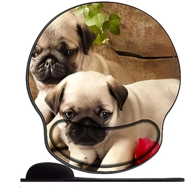 Abbildung von Gel Mauspad ergonomische Handgelenkauflage Tier Hund Rose Office Komfort Mousepad Handgelenkpolster Handauflage Gelkissen Gelpolster für Computer Laptop Notebook