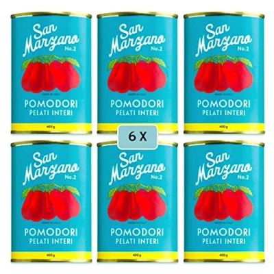 Abbildung von Sapor Design San Marzano Tomaten aus Italien Die besten der Welt im Set Dosentomaten, Marzanos Viele Varianten (San Vintage (Türkis), 6 Dosen)