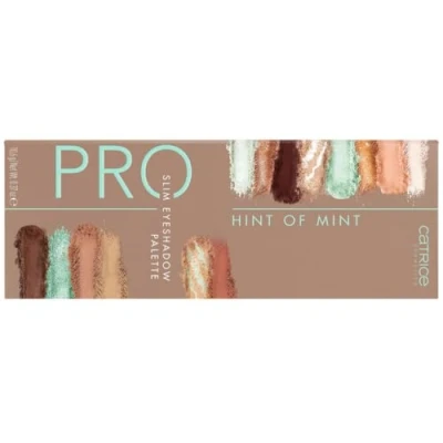 Abbildung von Catrice Pro Hint of Mint Slim Eyeshadow Palette, Lidschatten, Nr. 010 Aesthetic Vibes, mehrfarbig, 14 Farben, matt, metallisch, schimmernd, farbintensiv, vegan, Nanopartikel frei (10,6g)
