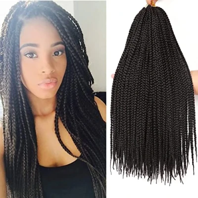 Abbildung von 7Packs Box Braids Crochet Hair Extensions Kanekalon Kunsthaar Haare Zum Einflechten Braiding (45.7CM)