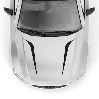 Abbildung von Finest Folia Luftschlitze Aufkleber Set Motorhaube Auto 80x19,5cm für Sticker Kfz Zubehör Tuning Dekor Design Folie Racing selbstklebend KX095 (Schwarz Matt)
