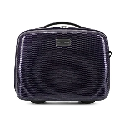 Abbildung von WITTCHEN PC Ultra Light Kosmetiktasche Kosmetikkoffer Kulturbeutel Beauty Case aus Polycarbonat Handgriff Schultergurt Elastische Band Größe XS Dunkelblau