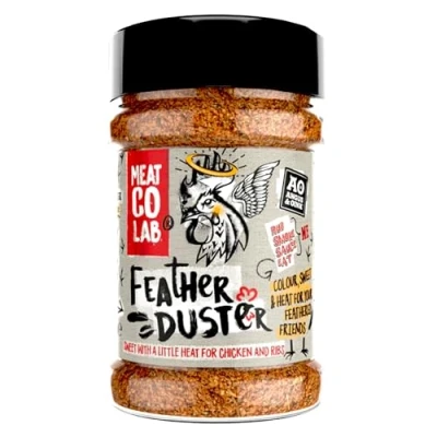 Abbildung von Angus &amp; Oink Feather Duster Chicken BBQ Rub Orangen , Paprika Chipotle und Zitronenpfeffer Gewürz, perfekt für Hühnchen Glutenfrei, veganfreundlich 200g