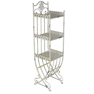 Abbildung von Badregal Landhausstil Weiss Standregal Metallregal Antik Badschrank 124x30x30cm aja203 Palazzo Exklusiv