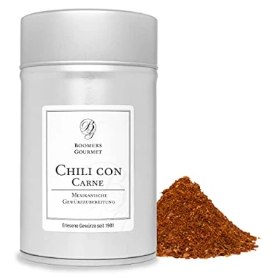 Abbildung von Boomers Gourmet Chili con Carne Gewürzzubereitung Gewürzdose 11,5 cm 110 g