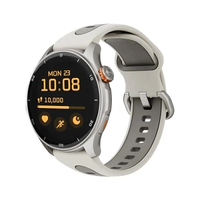 Abbildung von Smartwatch myPhone Watch Adventure warm Grey, großer 360 mah Akku, Bis zu 14 Tage mit Einer einzigen Ladung, 1,43 Zoll, GPS, 50 Sportmodi, SOS Taste, Kompass, wasserdicht, Bluetooth,