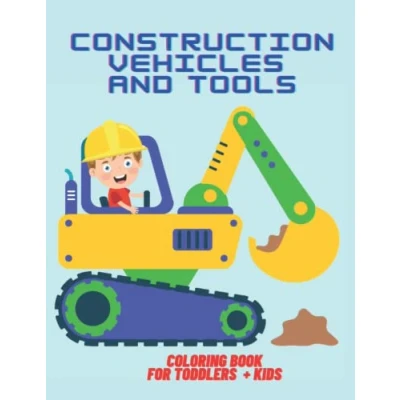 Abbildung von Construction vehicles and tools, coloring book for toddlers kids