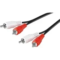 Abbildung von Goobay 50030 Stereo Cinchkabel 5m / 2x Cinch Stecker auf Cinchstecker RCA Kabel Subwoofer für Blu Ray Verstärker HiFi Schwarz