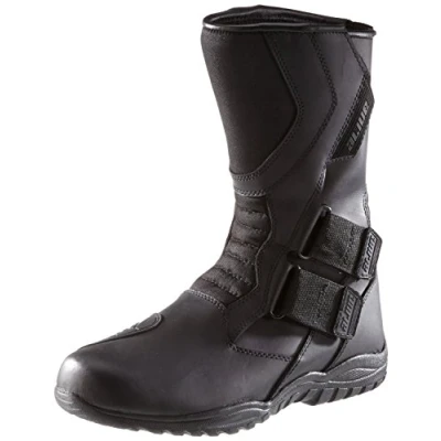 Abbildung von Protectwear TB ALH 47 Motorradstiefel, Tourenstiefel, Allroundstiefel aus schwarzem Leder mit Klettverschluss, Größe 47, Schwarz