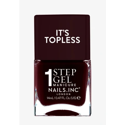Abbildung von Nails Inc Topless Billie (Burgunder rot) Gel Nagellack ohne UV 1 Schritt Maniküre mit bis zu 8 Tagen Halt Schnelltrocknend, vegan &amp; 21 free Für Kinder Erwachsene Base Coat Top