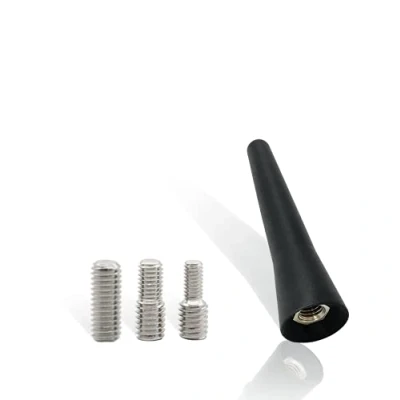 Abbildung von Vecys Universal 6.5 cm Autoantennenstange Dachantenne Autoantenne FM/AM Ersatzantenne mit 3 Adaptern (M4, M5, M6) Kurzstange für FM AM Tuning Radio Autoadapter Schwarz