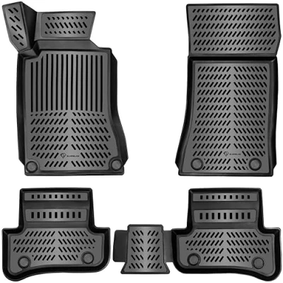 Abbildung von ELMASLINE Auto Fußmatten Gummi (4 St), für MERCEDES BENZ C KLASSE (2000 2007) W203 / S203 3D Gummimatten mit extra hohem Rand mehr Schutz Passend Baujahre:, 2000 2007