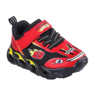 Abbildung von Skechers Boy&#039;s Thermo Flash Sneaker, Rot/Schwarz, 8 Toddler