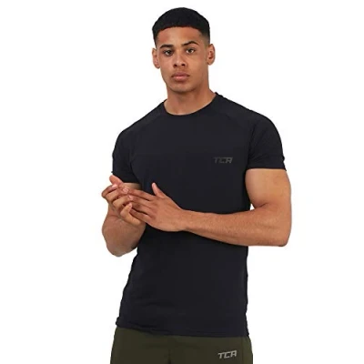 Abbildung von TCA Herren Stamina Laufshirt/Trainingsshirt mit versteckter Reißverschlusstasche Anthrazit, L