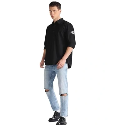 Abbildung von Calvin Klein Jeans Monologo Badge Hemd, Herren, Größe: Medium, Black