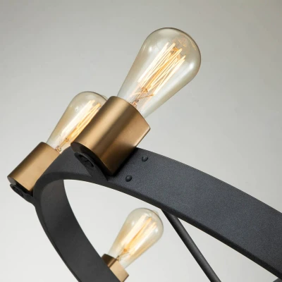 Abbildung von Elstead Lighting QN Silas 8P DZ QUINTIESSE Hängeleuchte E27 8x40W Stahl, Altzink &amp; Messing; H:33.1cm Ø82.9cm dimmbar höhenverstellbar