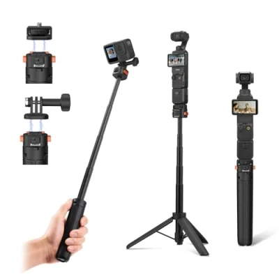 Abbildung von 53CM Osmo Pocket 3 Stativ für Action Camera, Minischreibtisch Auslegestativ, Kleiner handgehaltener Selfiestick mit Schnellverschluss 1/4&#039;&#039; Vlogs DJI 5 Pro Insta360 X4 Zubehör