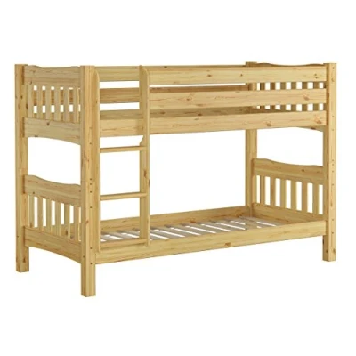 Abbildung von Erst Holz Etagenbett Kiefer Natur Massivholzbett 90x200 Stockbett Hochbett Rollroste 60.15 09 Ni70
