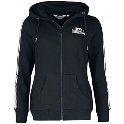 Abbildung von Lonsdale MIT Reissverschluss Windygates Sweatjacke, Damen, Größe: Large, Black white
