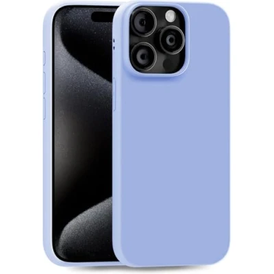 Abbildung von MyGadget Hülle kompatibel mit iPhone 15 Pro Max robuste Silikon Schutzhülle TPU Case Slim Silikonhülle Back Cover Ultra Kratzfest Handyhülle matt Babyblau