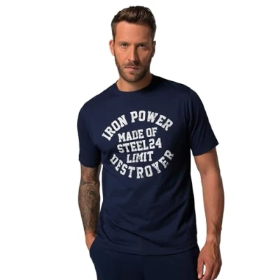 Abbildung von JP1880 JAY IRON Anvil Fitness Halbarm Quickdry Tshirt print, Herren, Größe: 4XL, Dark blue