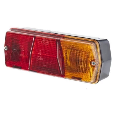 Abbildung von HELLA 2SD 001 680 281 Rückleuchte rechts P21W, R10W schwarz 12, 24 ohne Glühlampen mit Lampenträger MERCEDES BENZ: T2/L Pritsche/Fahrgestell kfzteile,