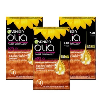 Abbildung von Garnier Coloration Olia dauerhafte Haarfarbe, Set, 3 tlg.
