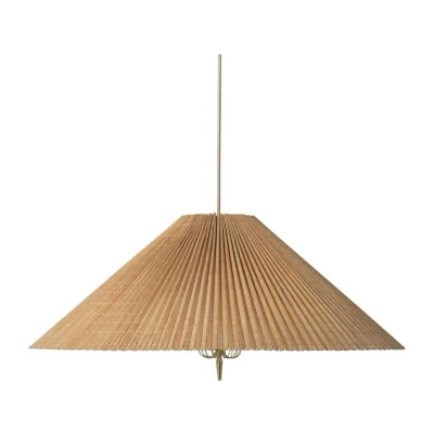 Abbildung von GUBI Hängeleuchte 1972, messing, Bambus Schirm, Ø 62 cm