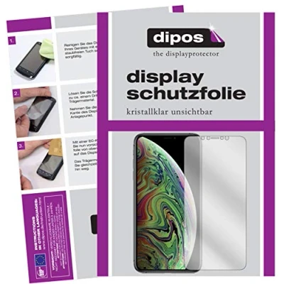 Abbildung von dipos I 6X Schutzfolie klar kompatibel mit Apple iPhone XS Max Folie Displayschutzfolie