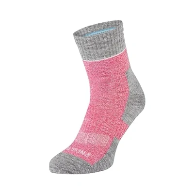 Abbildung von SEALSKINZ Morston Solo Allwetter Socken, schnell trocknend, rosa hellgraumeliert cremefarben, Größe M