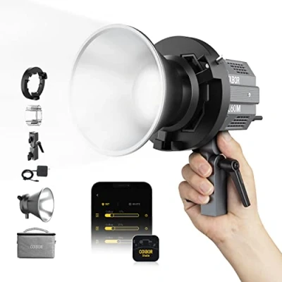 Abbildung von Videoleuchte, Colbor CL60M 65W COB Dauerlicht 5600K CRI97+ mit Bowens Mount App Steuerung, 7 Lichteffekte Fotografie für Fotostudio Videoaufnahme, LED Videoleuchte Studio Tageslight