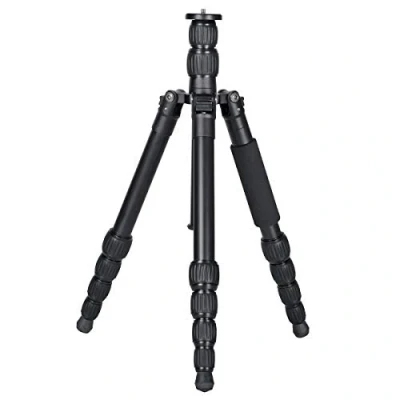 Abbildung von JUSINO TK 225S Traveller leichtes Reisestativ mit Monopod Funktion (Schwarz) Max. Höhe 124cm, Belastbar bis 5kg Ink. Transporttasche, Aluminium