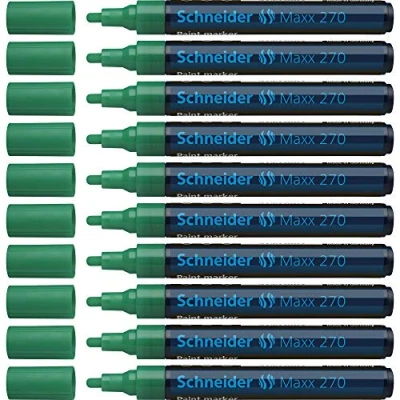 Abbildung von Schneider Maxx 270 Lackmarker (Rundspitze, Spitze austauschbar, 1 3 mm) 10er Packung grün