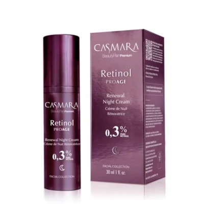 Abbildung von Casmara, Retinol PROAGE RENEWAL NIGHT CREAM Anti Aging Gesichtscreme mit Konzeption 0,3 % 30 ml jüngeres Gesicht strahlend und straffer