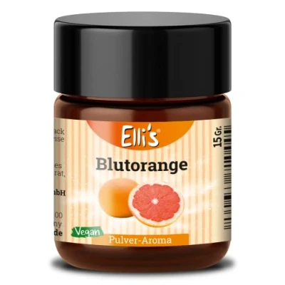 Abbildung von Ellis Aromen Blutorange PULVER Lebensmittelaroma Vegan und kalorienarm für Lebensmittel Getränke, wie zum Backen Kochen 10 g