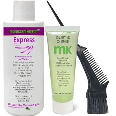Abbildung von Moroccan Keratin Blowout für brasilianische Haarpflege, bewährte Formel, 120 ml, mit Pinsel/Kamm, beste Qualität
