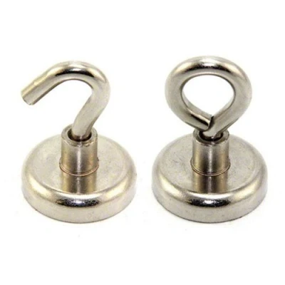 Abbildung von Ferrit Klemmmagnet Mit M6 Augenbolzen zum Aufhängen, Halten Oder Anzeigen von Gegenständen 32mm Durchmesser 5,8kg Zug Süd 10 Packung