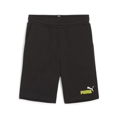Abbildung von Puma Shorts Unisex kurze Sporthose für Kinder, Größe: 140, Black/lime sheen