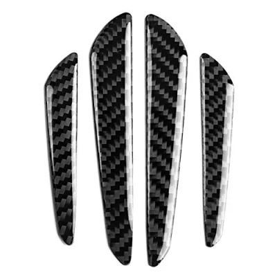 Abbildung von Qiilu Protection Pare Choc Voiture, 4 sztuki Carbone Garde de car閚age Porte Voiture en Fibre Carbone, prot鑗e Chocs Universel